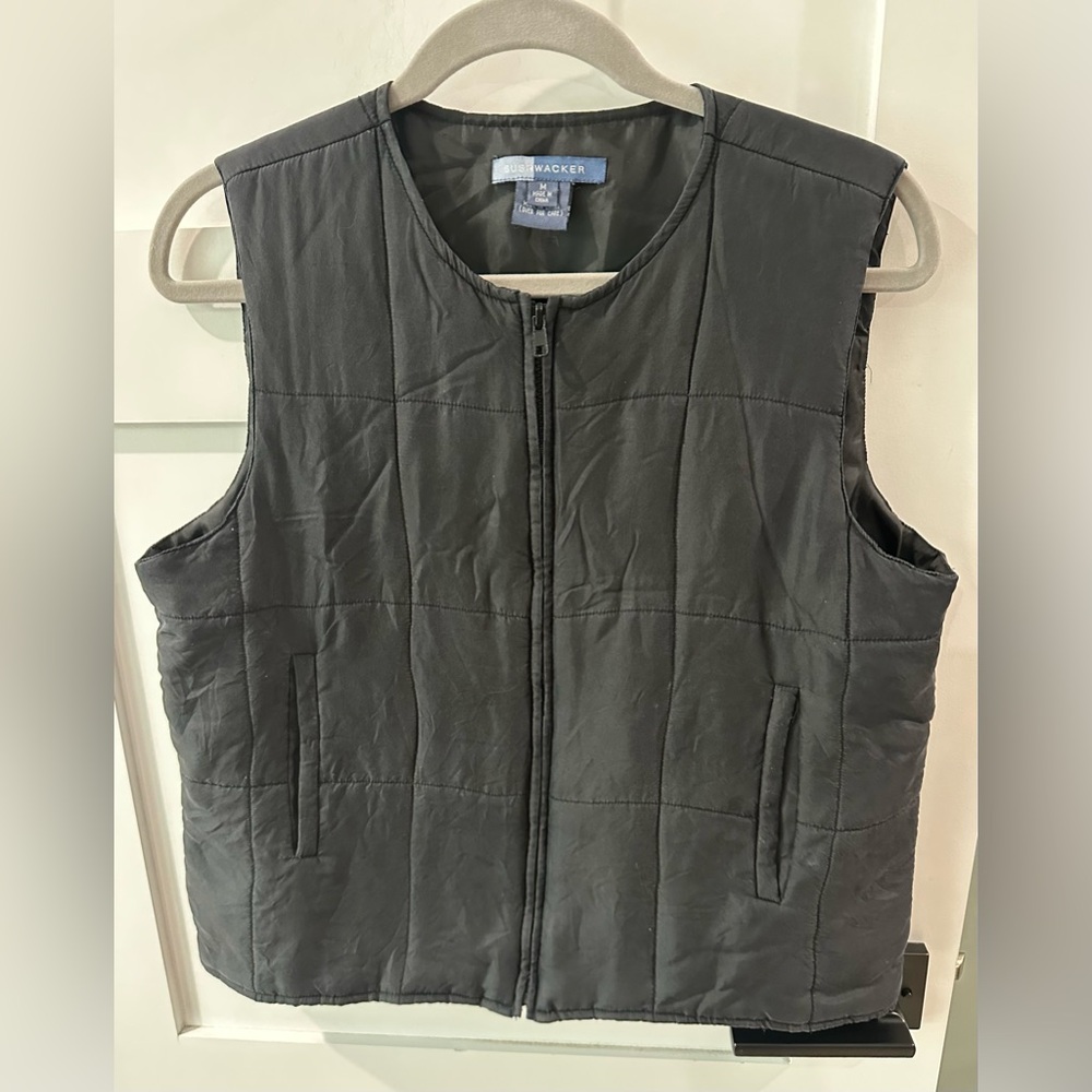 Women’s Bushwacker Silk Blue Quilted Vest Navy Medium Pockets